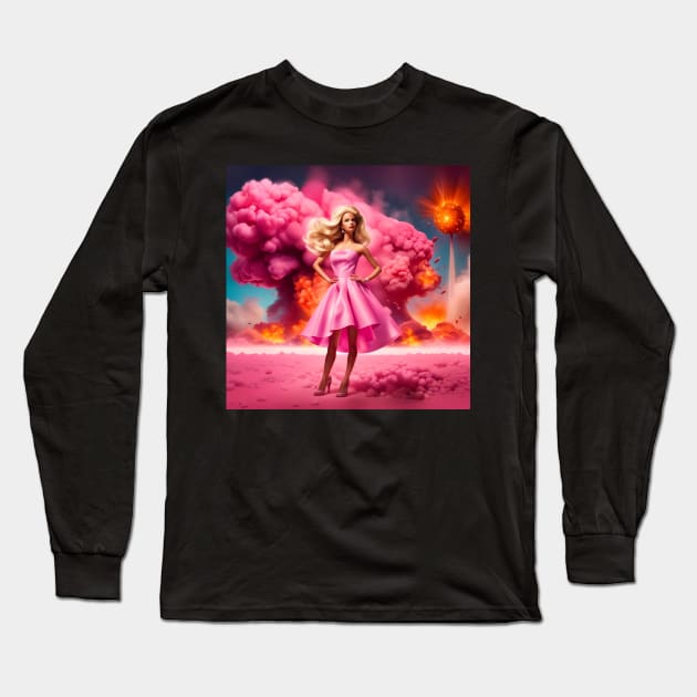 Barbenheimer nuclear barbie Long Sleeve T-Shirt by miamia